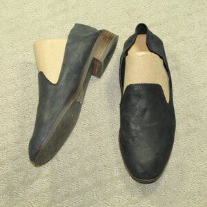 Lucky Brand Size 8.5M / 38.5 Soft Supple Nubuck Black Leather Flat Shoes